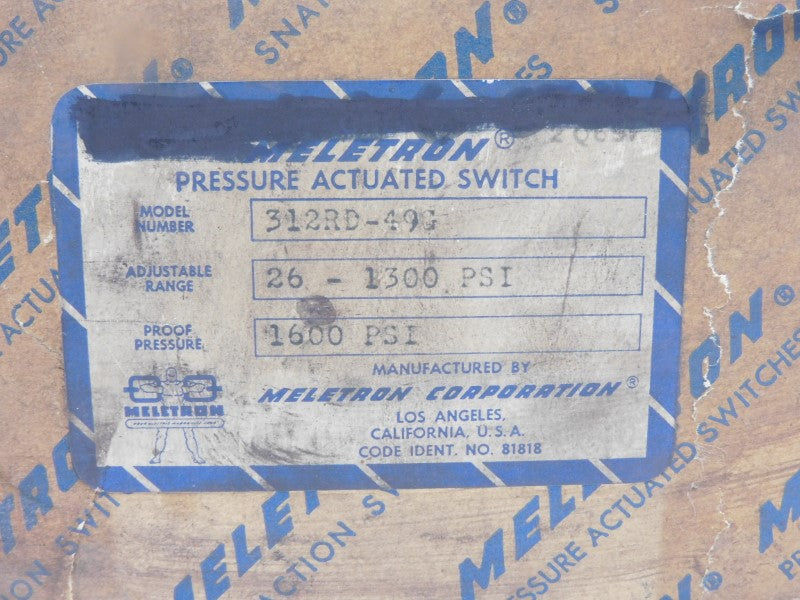 MELETRON 312RD-49G 26-1300 PSI NSMP