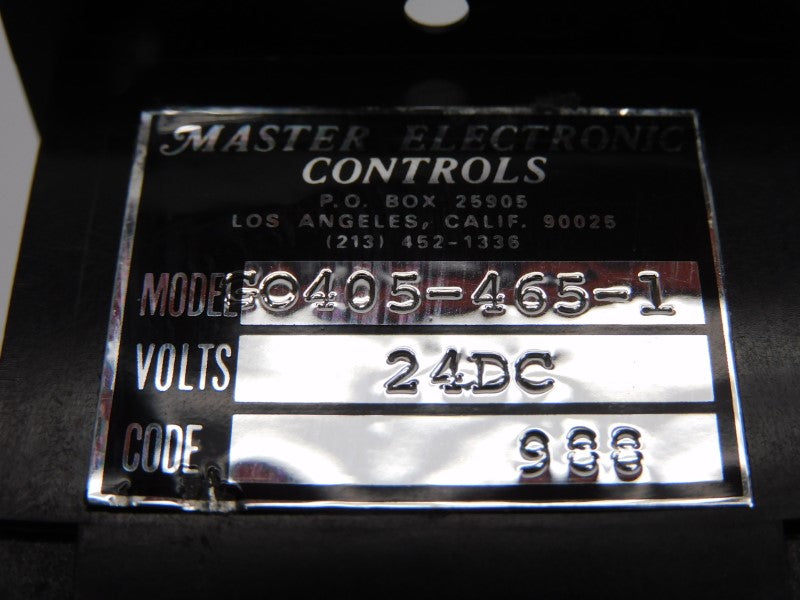 MASTER ELECTRONIC CONTROLS GO405-465-1 24VDC NSNP