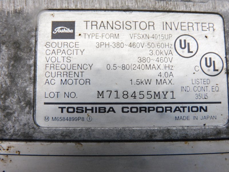 TOSHIBA VFSXN-4015UP 380-460V 4.0A (NO COVER) UNMP