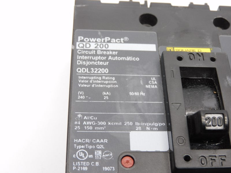 SQUARE D QDL32200 240V 200A UNMP