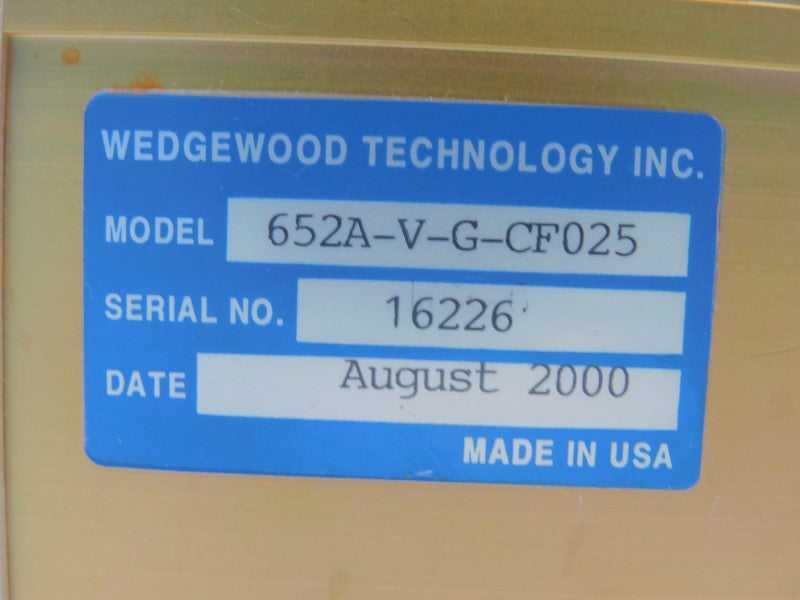 WEDGEWOOD TECHNOLOGY 652A-V-G-CF025 115VAC (AS PICTURED) UNMP