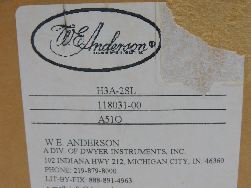 W.E. ANDERSON H3A-2SL 250VAC 5A .5-15PSI NSMP