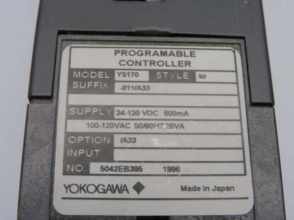 YOKOGAWA YS170-S3-011/A33 100-120VAC UNMP
