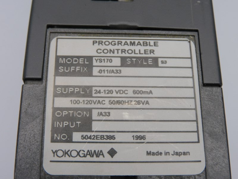 YOKOGAWA YS170-S3-011/A33 100-120VAC UNMP
