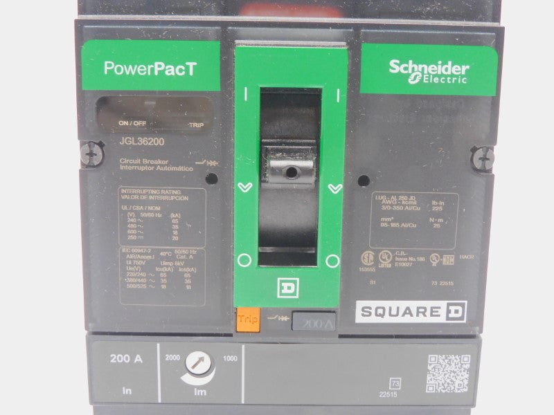 SQUARE D JGL36200 600V 200A (GREEN) NSMP