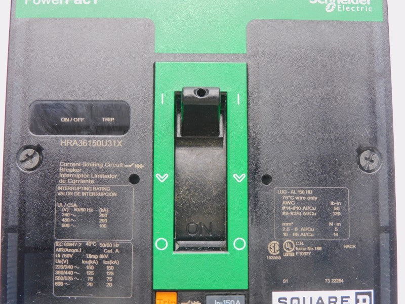 SQUARE D HRA36150U31X 600V 150A (GREEN) NSMP