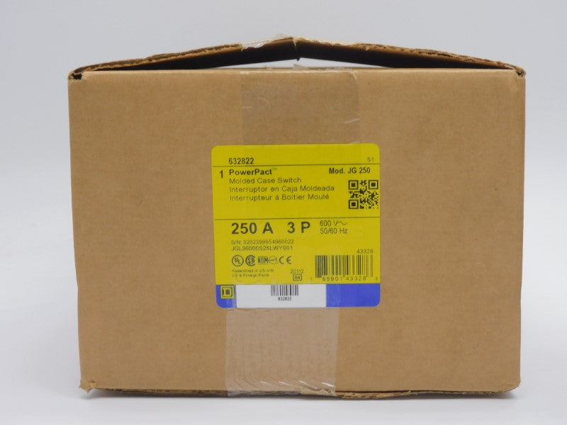SQUARE D 632822 JGL36000S25LWY001 600V 250A NSMP