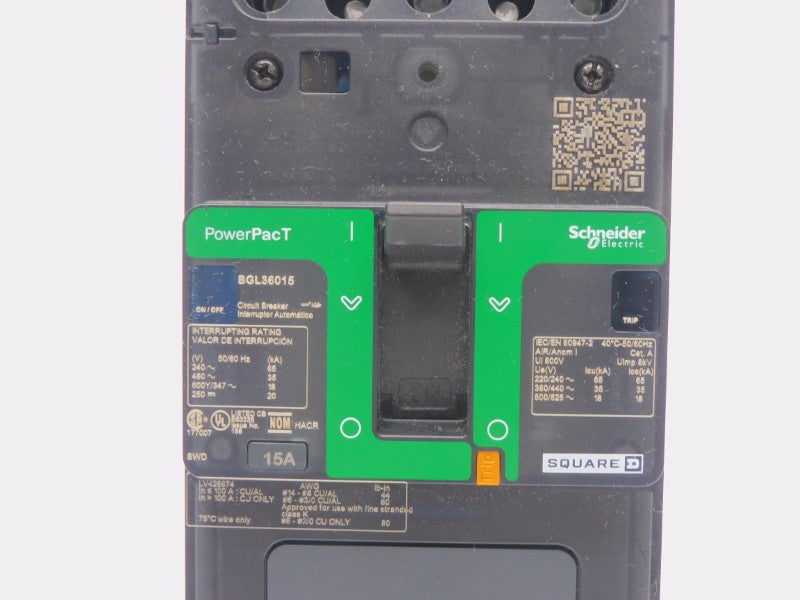 SQUARE D BGL36015 480V 15A (GREEN) NSNP