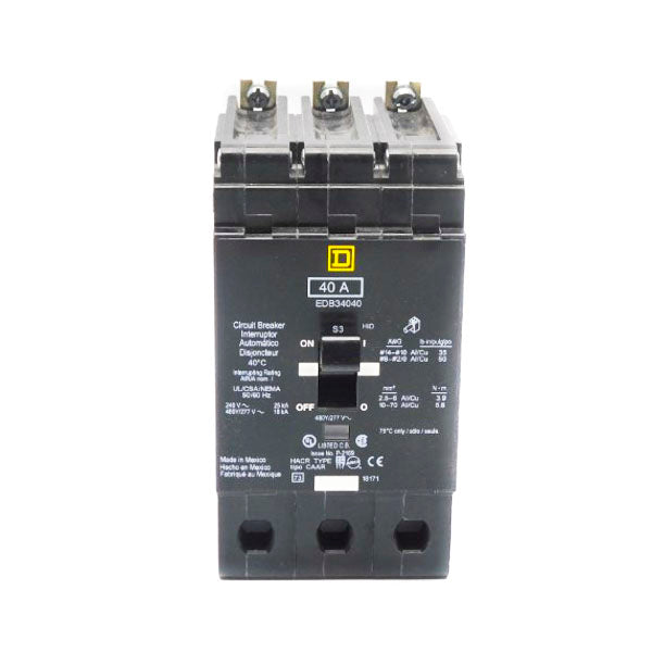 SQUARE D EDB34040 277V 40A NUPI