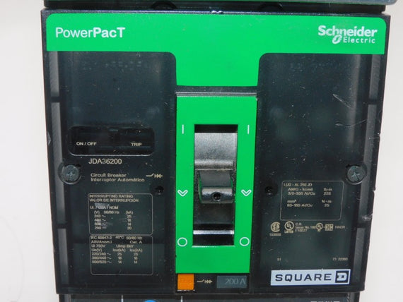 SQUARE D JDA36200 600V 200A (GREEN) NSNP