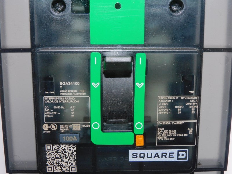 SQUARE D BGA34100Y 277V 100A (GREEN) NSNP