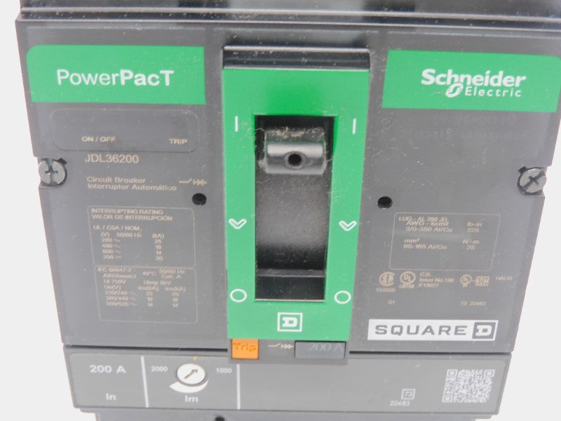 SQUARE D JDL36200 600V 200A (GREEN) NSNP