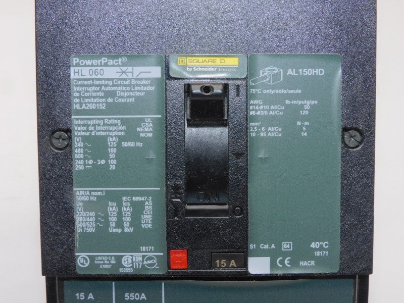 SQUARE D HLA260152 600V 15A NSMP