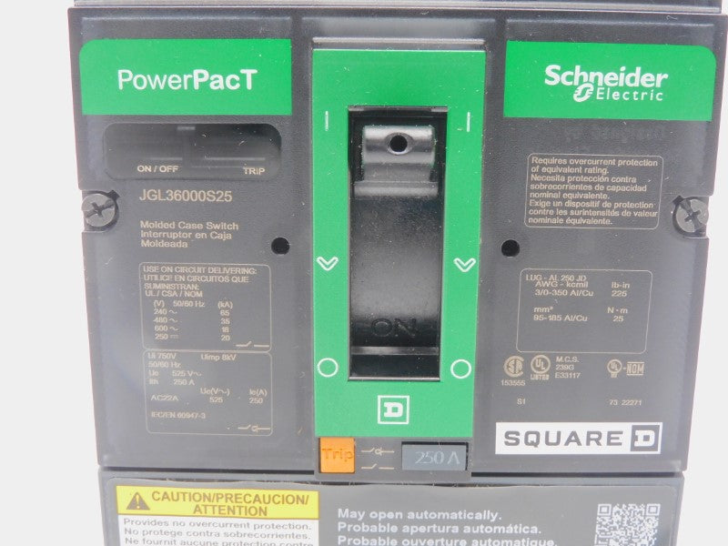 SQUARE D JGL36000S25 600V 250A (GREEN) NSMP