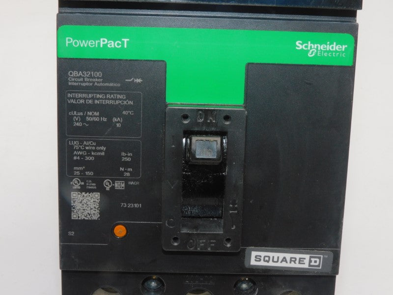 SQUARE D QBA32100 240V 100A (AS PICTURED) (GREEN) NSMP