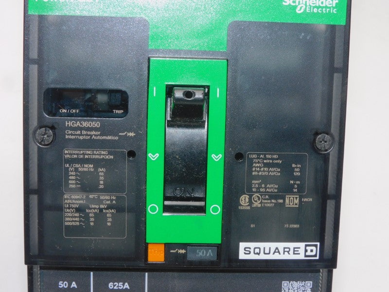 SQUARE D HGA36050 600V 50A (GREEN) NSMP