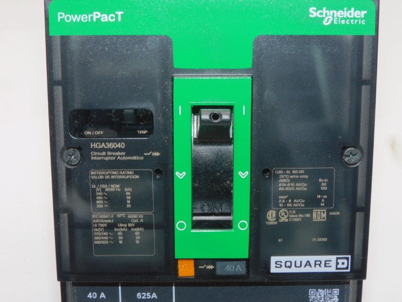 SQUARE D HGA36040 600V 40A (GREEN) NSNP