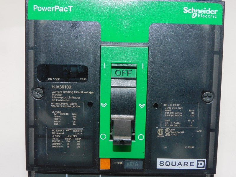 SQUARE D HJA36100 600V 100A (GREEN) NSMP