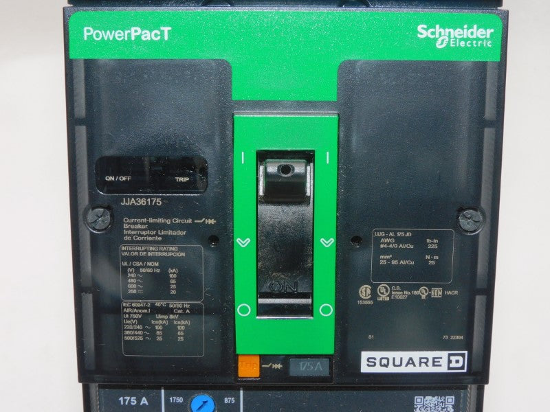 SQUARE D JJA36175 600V 175A (GREEN) NSMP