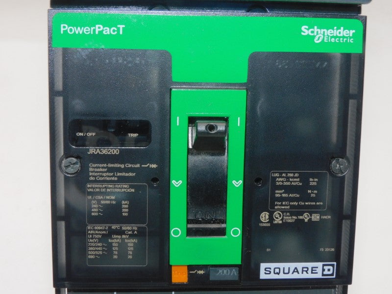 SQUARE D JRA36200 600V 200A (GREEN) NSMP