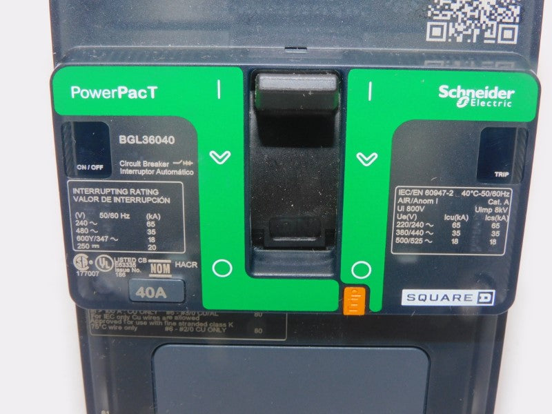 SQUARE D BGL36040 480V 40A (GREEN) NSMP