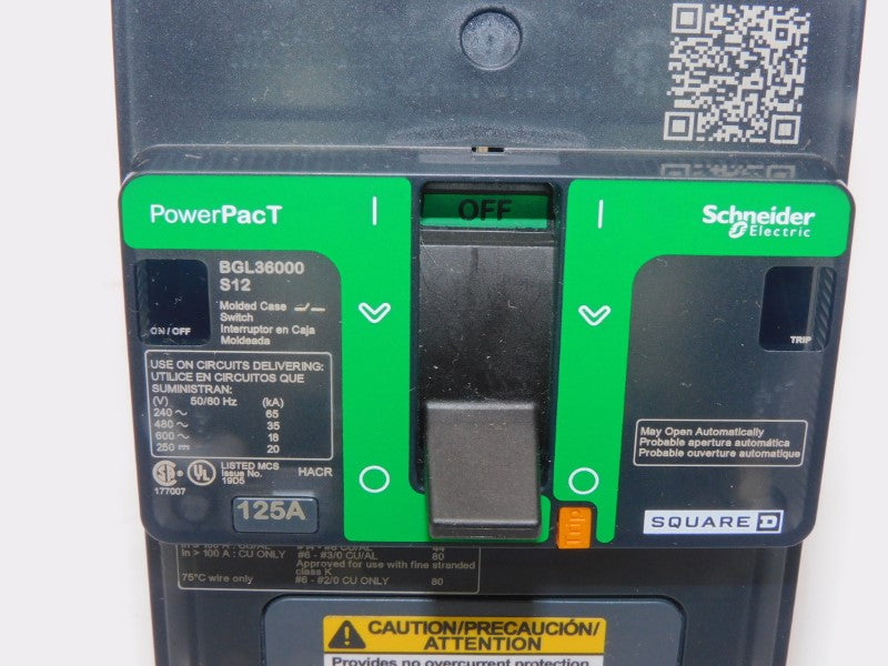 SQUARE D BGL36000S12 480V 125A (GREEN) NSMP