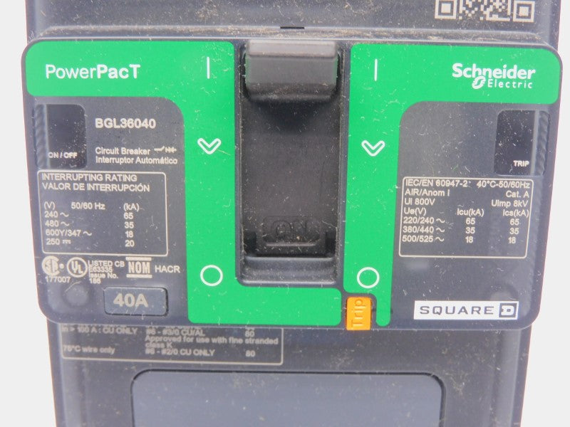 SQUARE D BGL36040 480V 40A (GREEN) NSNP
