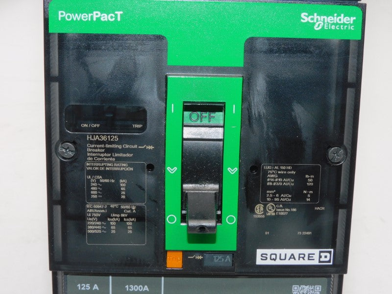 SQUARE D HJA36125 600V 125A (GREEN) NSMP