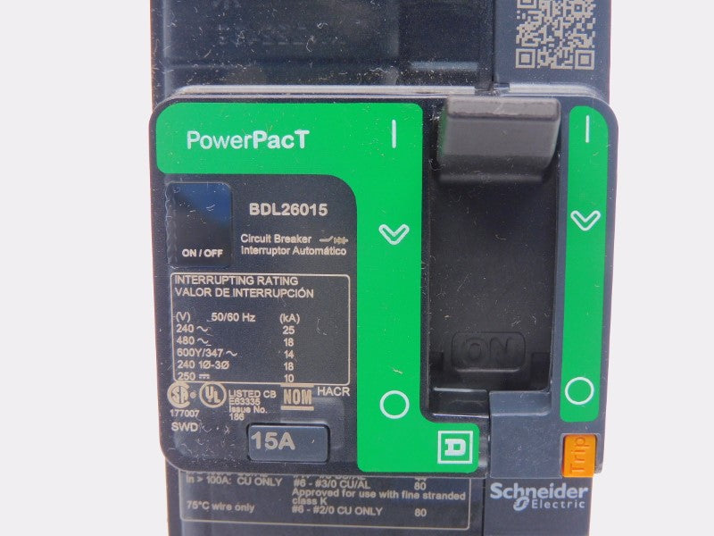 SQUARE D BDL26015 480V 15A (GREEN) NSMP