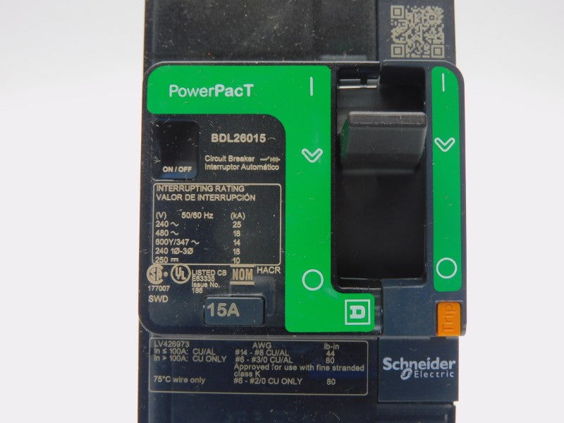 SQUARE D BDL26015 480V 15A (GREEN) NSNP