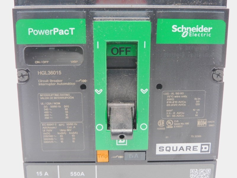 SQUARE D HGL36015 600V 15A (GREEN) NSMP