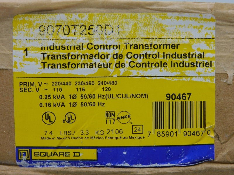 SQUARE D 9070T250D1 240/480V (AS PICTURED) NSMP