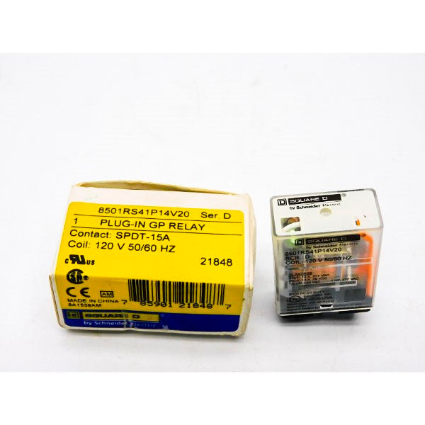 SQUARE D 8501RS41P14V20 SER. D 120V 15A NSMP