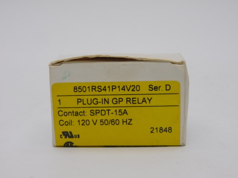SQUARE D 8501RS41P14V20 SER. D 120V 15A NSMP