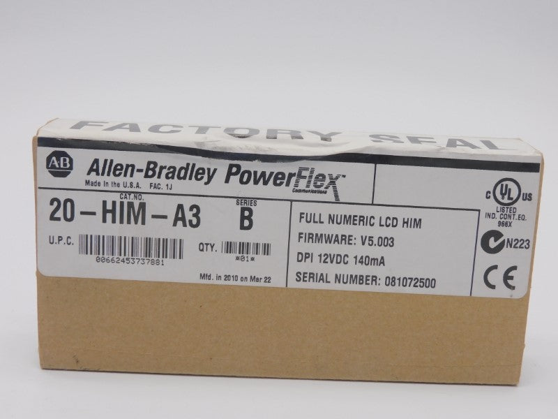 ALLEN BRADLEY 20-HIM-A3 SER. B F/W 5.003 12VDC DATE: 2010 NSFS