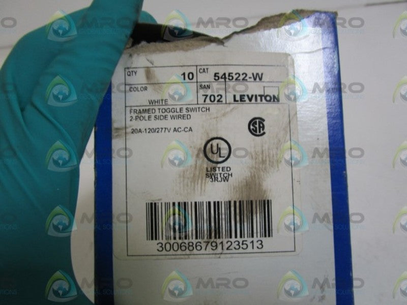 LOT OF 10 LEVITON 54522-W NSMP
