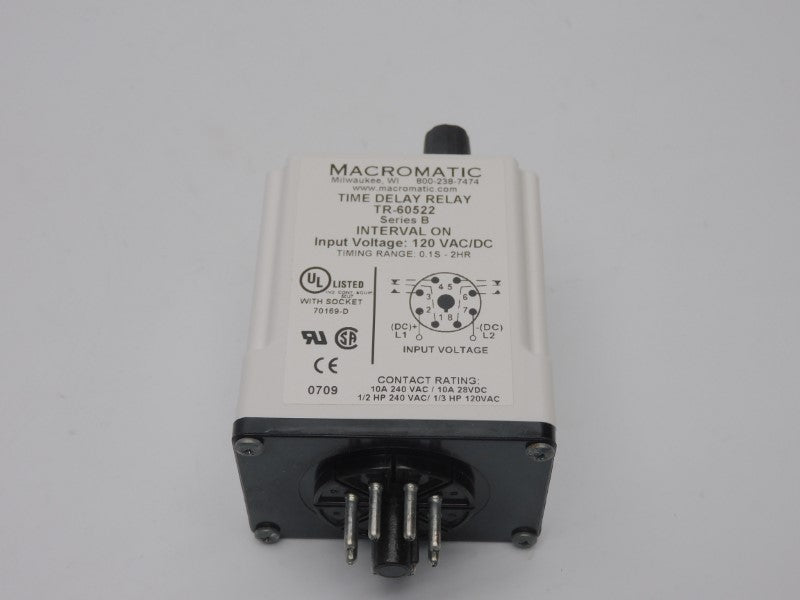 MACROMATIC TR-60522 SER. B 120VAC/DC 10A 0.1S-2HR NSMP