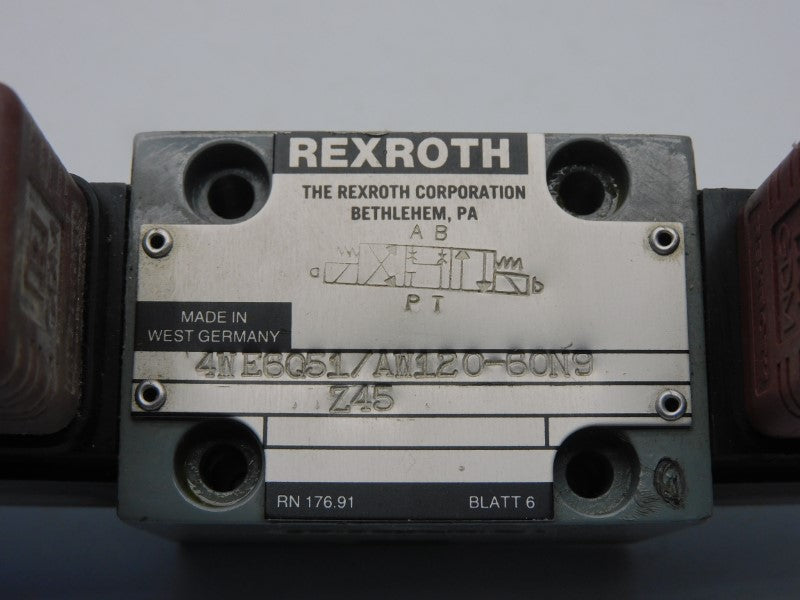 REXROTH 4WE6Q51/AW120-60N9Z45 RN176.91 120V UNMP