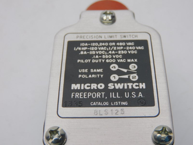 MICRO SWITCH 8LS125 600VAC 10A NSNP