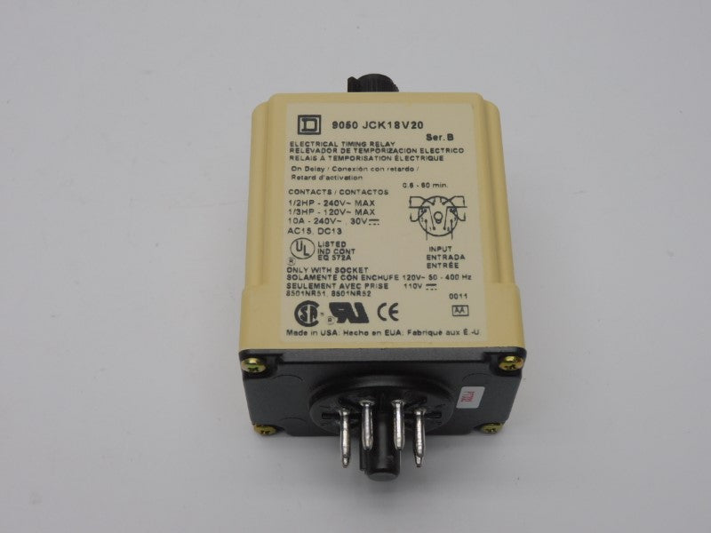 SQUARE D 9050JCK18V20 SER. B 120V 10A 0.6-60M NSMP