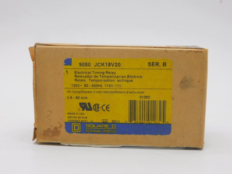 SQUARE D 9050JCK18V20 SER. B 120V 10A 0.6-60M NSMP