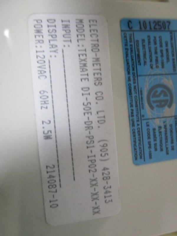 TEXMATE DIGITAL DI-50E-DR-PSI-IP02-XX-XX-XX NSMP