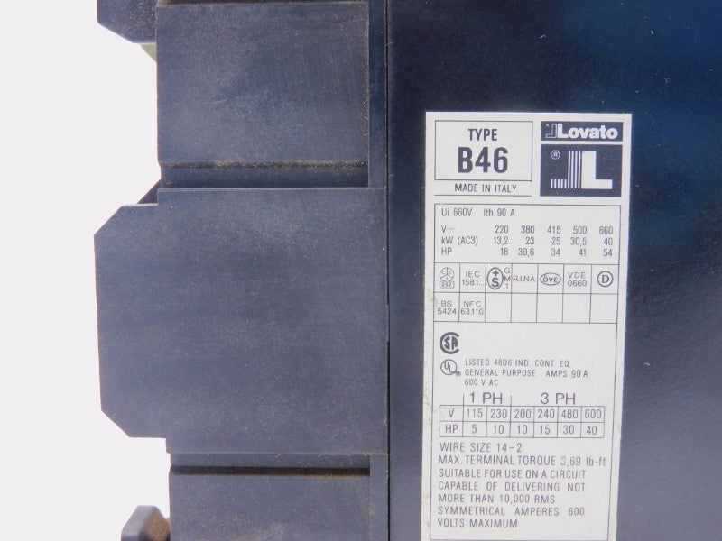 LOVATO B46 110/120V 90A UNMP