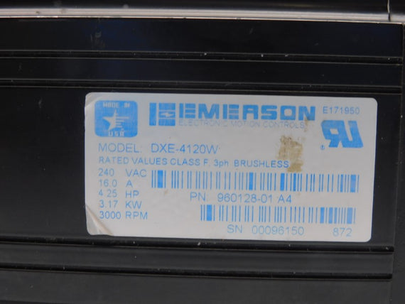 EMERSON DXE-4120W 960128-01-A4 240VAC 16.0A UNMP