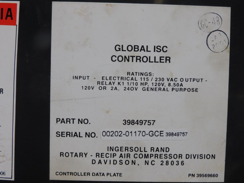 INGERSOLL RAND 39849757 240V 8.50A UNMP