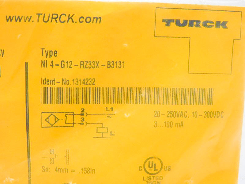 TURCK NI4-G12-RZ33X-B3131 1314232 10-300VDC NSMP
