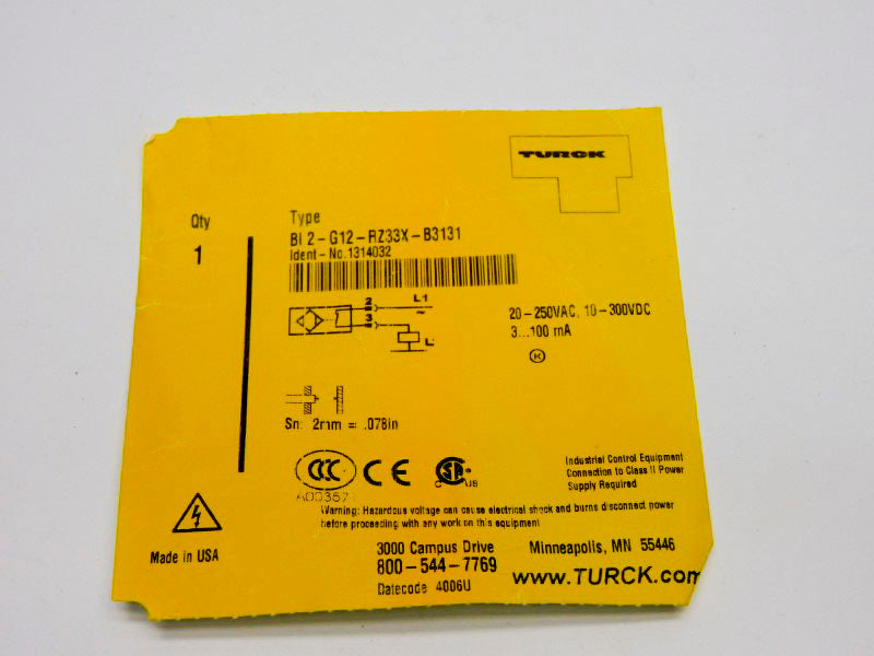 TURCK BI2-G12-RZ33X-B3131 1314032 10-300VDC NSNP