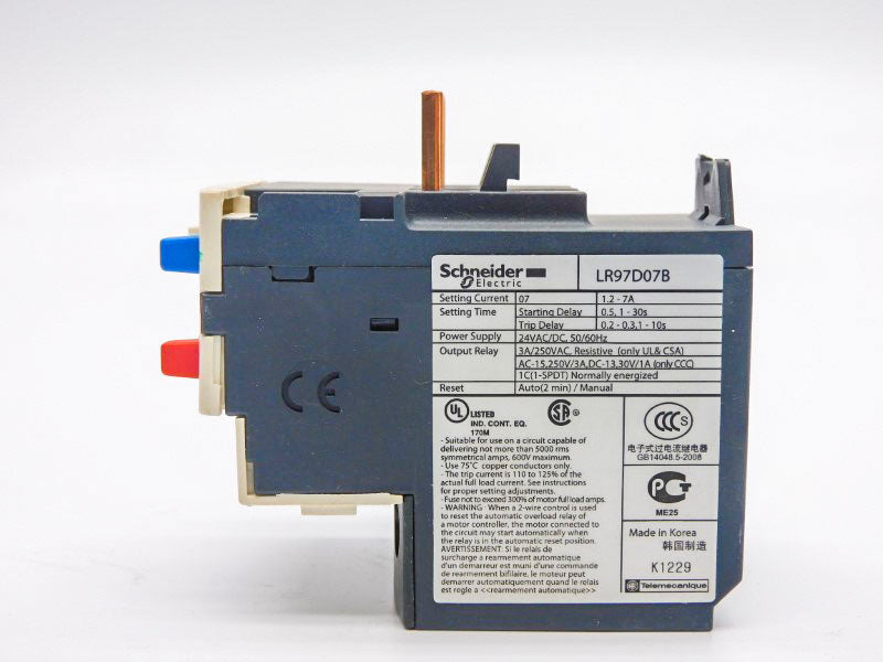 SCHNEIDER ELECTRIC LR97D07B 24VAC/DC 1.2-7A NSMP