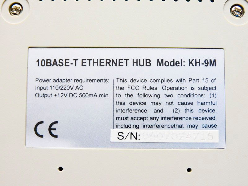 KTI NETWORKS 10BASE-T KH-9M 110V NSMP