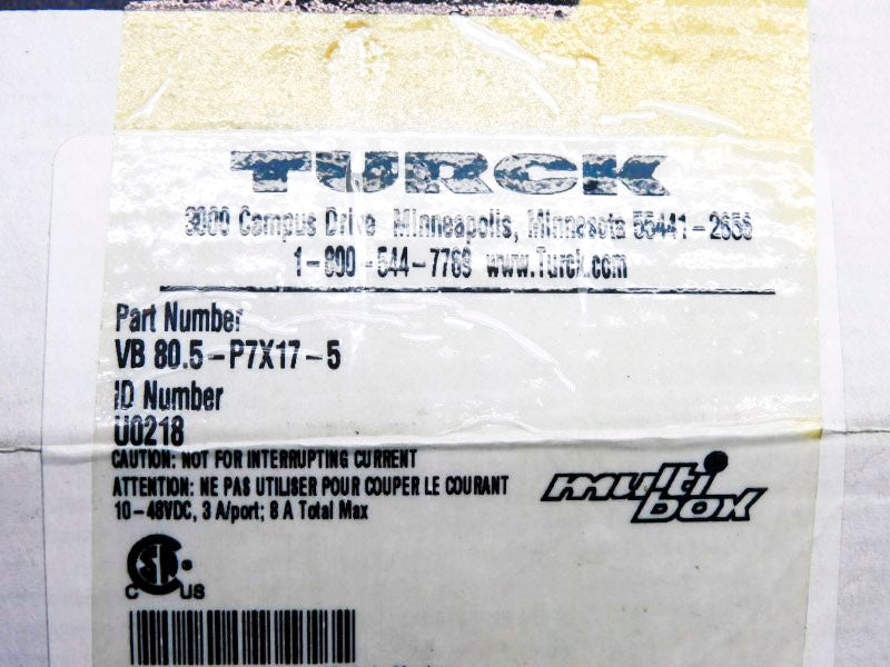 TURCK VB80.5-P7X17-5 U0218 10-48VDC 8A NSMP
